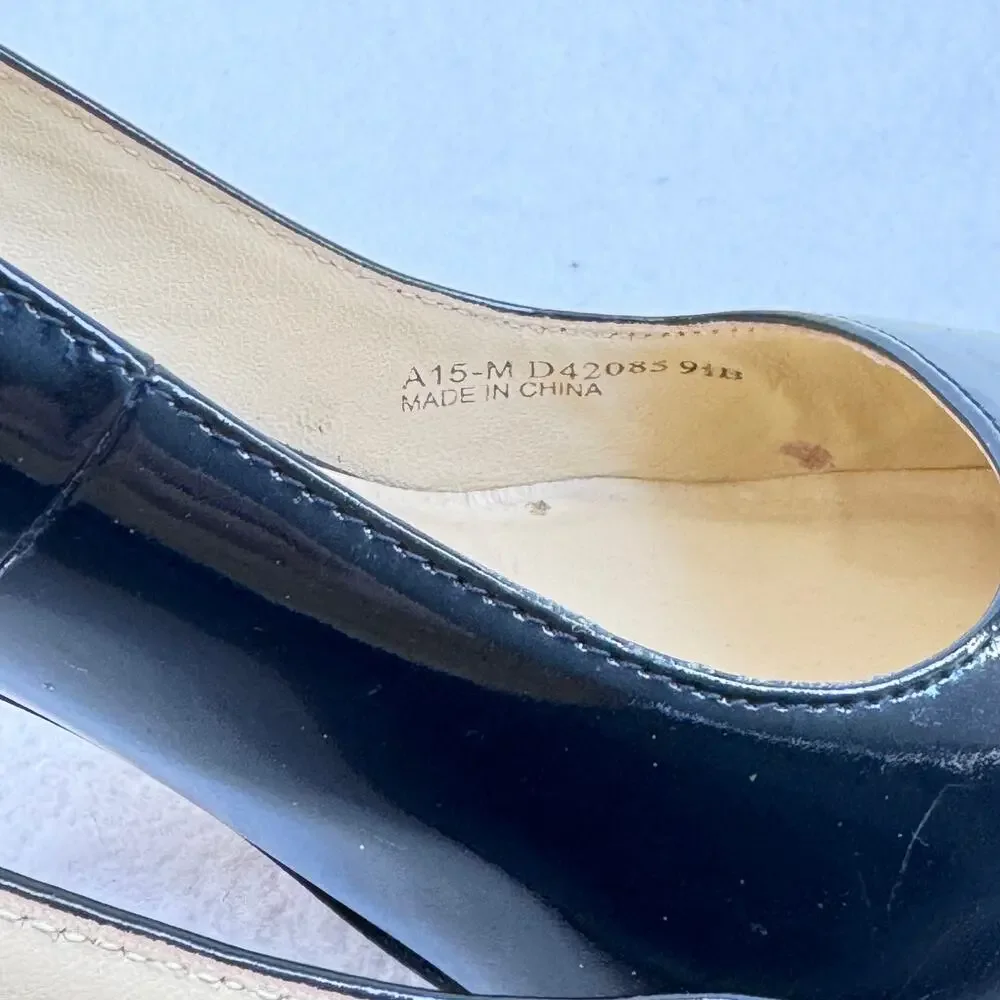 Cole Haan Grand.OS Black Patent Leather Pumps Pointed Toe Heels Women’s 9.5B